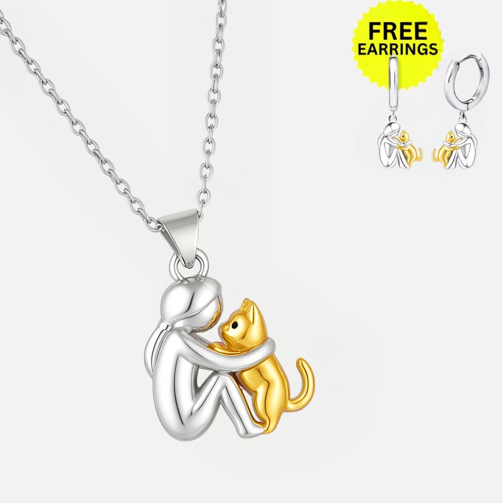 Collier Pendentif Câlin avec Boucles d'Oreilles offertes — Quantités limitées