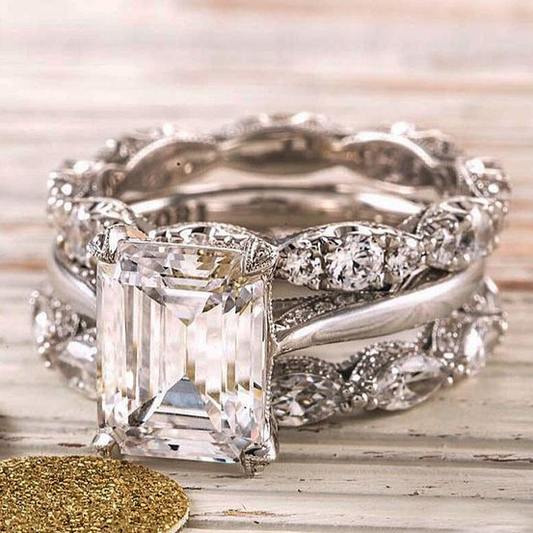Bague Superposée Argentée Vintage