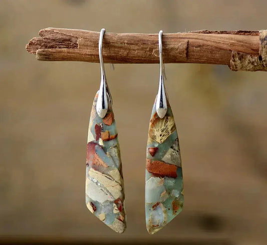 Boucles d’oreilles vintage en pierre naturelle